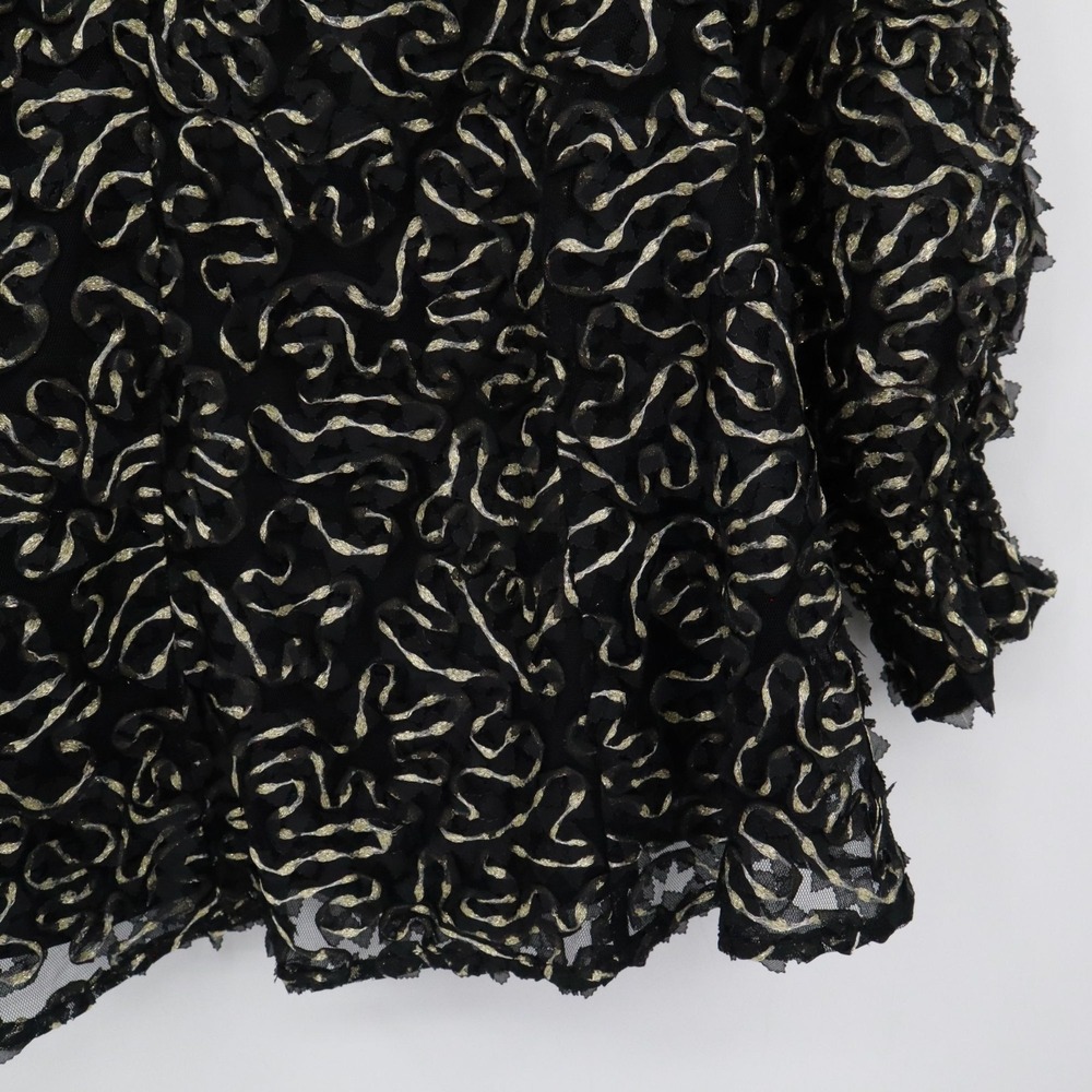Tuckernuck Nightly Organza Easton Top Women S Black Glam Party Boho Flowy Airy - Picture 8 of 16